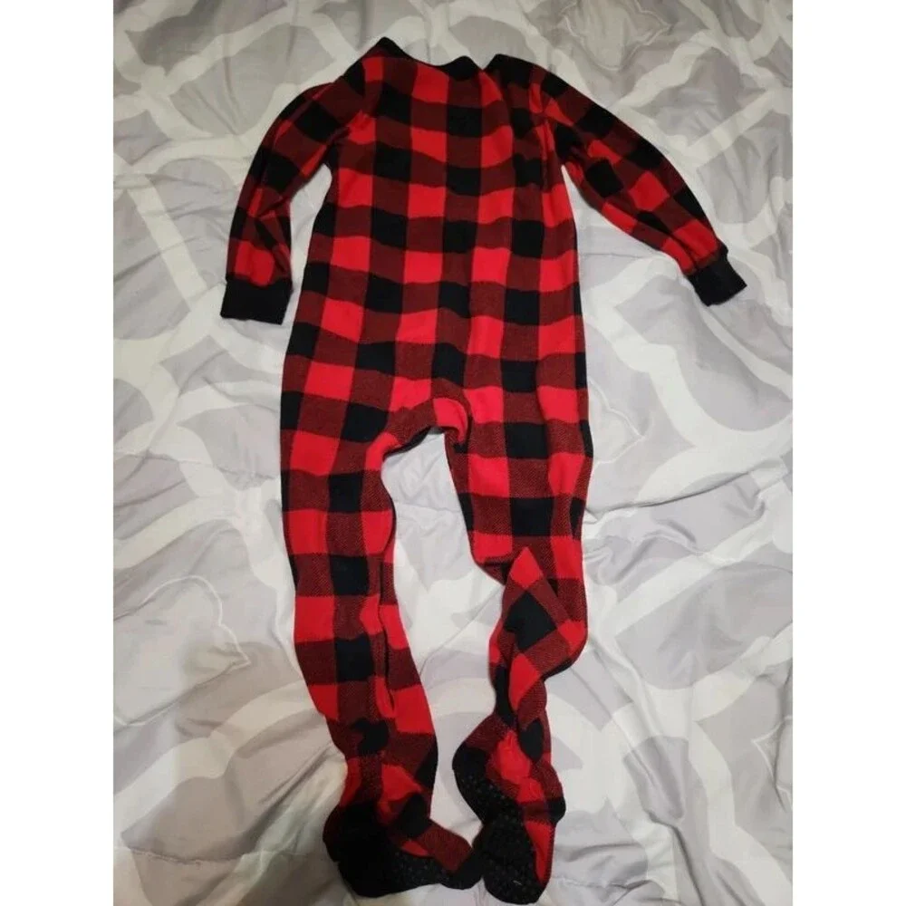 Old Navy Unisex Matching Plaid Footed One-Piece Pajamas for Toddler